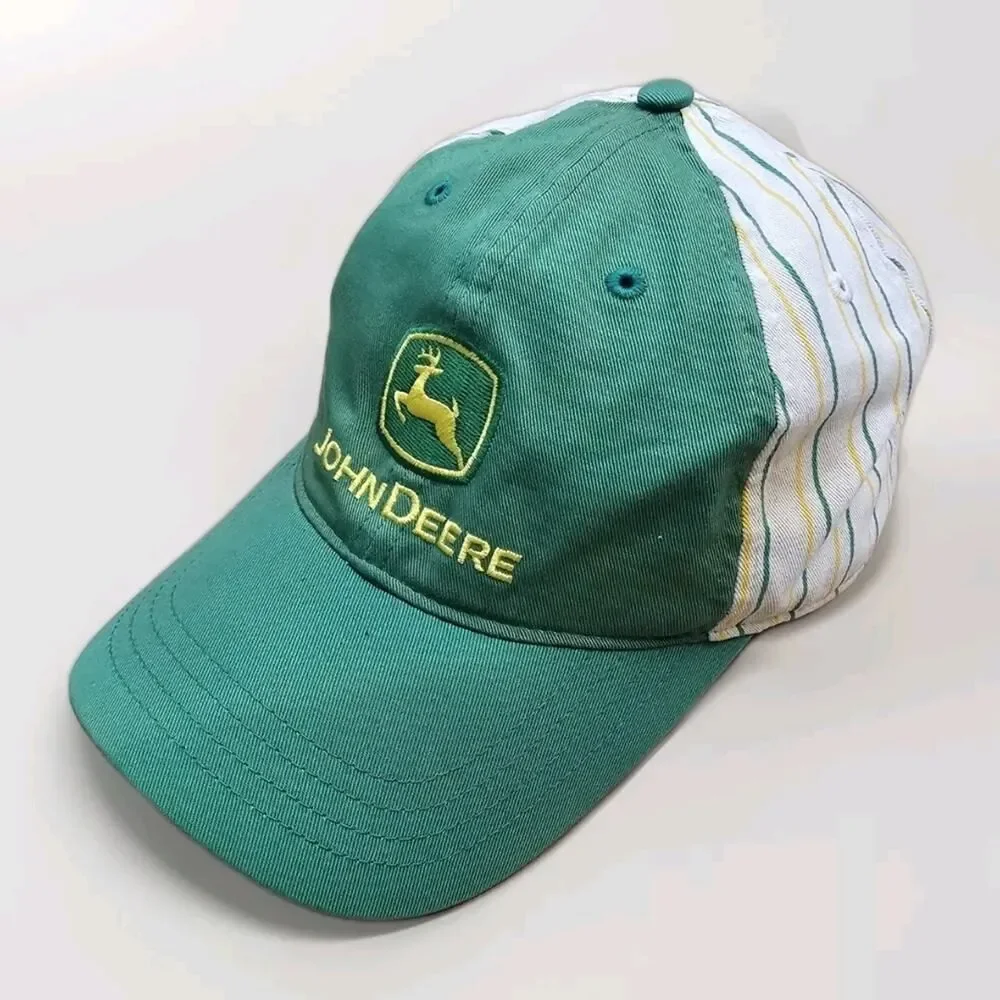 John Deere Vintage Striped Snapback K-Products Hat Made in the USA